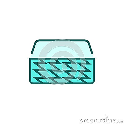 Medium hard bed mattress icon. Health sleep vector illustration. Vector Illustration