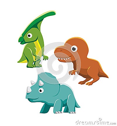 Big Head Dinosaur Cartoon Vector Illustration Vector Illustration