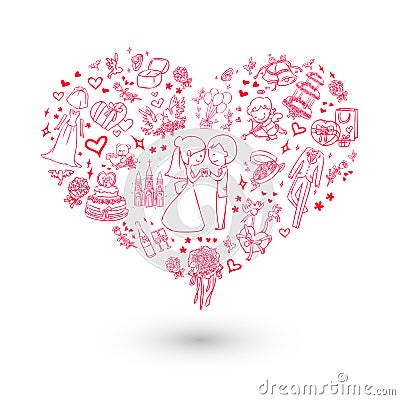 Big Heart Wedding Invitation Royalty Free Stock 