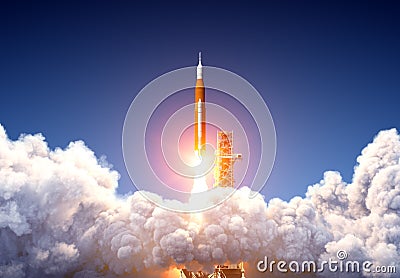 Big Heavy Rocket Space Launch System Launch Stock Photo