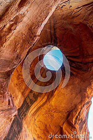 The Big Hogan Formation in Monument Valley, Arizona Stock Photo