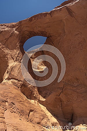 Big Hogan Rock feature Monument Valley Arizona Stock Photo