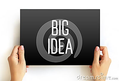 Big Idea - core concepts, principles and processes that should serve as the focal point of curricula, instruction, and assessment Stock Photo