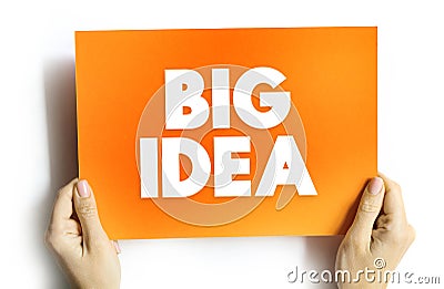 Big Idea - core concepts, principles and processes that should serve as the focal point of curricula, instruction, and assessment Stock Photo