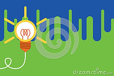 Big idea light bulb. Successful lamp idea. Emerging innovation. Turning idea invention. photo Art. Starting new project Vector Illustration