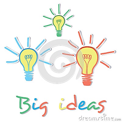 Big Ideas creative light bulb concept Vector Illustration