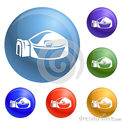 Big igloo icons set vector Vector Illustration