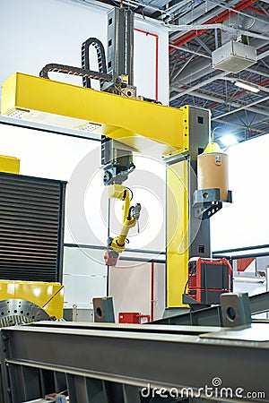 Big industrial welding robotic system Stock Photo