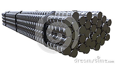 big iron rod pack. isolated design industrial 3D illustration Stock Photo