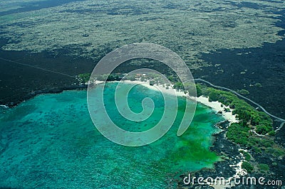 Big Island aerial shot - beach Stock Photo