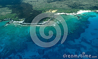 Big Island aerial shot - beach Stock Photo