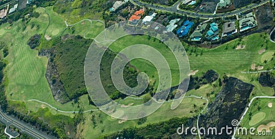 Big Island aerial shot - golfing Stock Photo