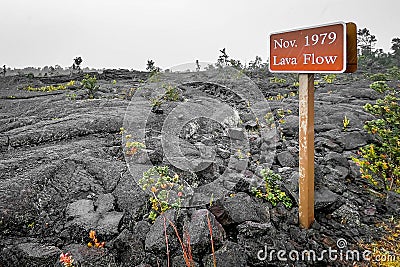 Big Island Hawaii Lava flowvolcanro eruption Stock Photo