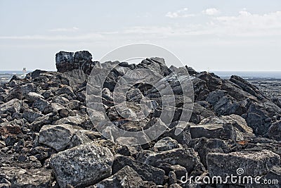 Big island lava fields Stock Photo