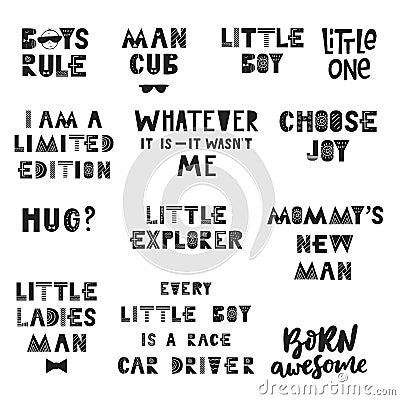 Big kids collection of lettering phrases. Vector illustration Vector Illustration