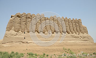 Big Kyz Kala fortress, Merv, Turkmenistan. Stock Photo