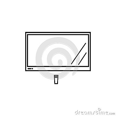 big lcd tv with remote control icon Stock Photo