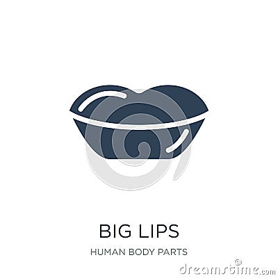 big lips icon in trendy design style. big lips icon isolated on white background. big lips vector icon simple and modern flat Vector Illustration