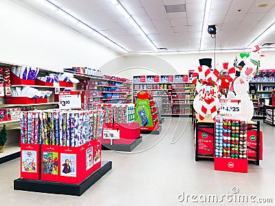 Big Lots Store Gets Ready for the Christmas Season Editorial Stock Photo