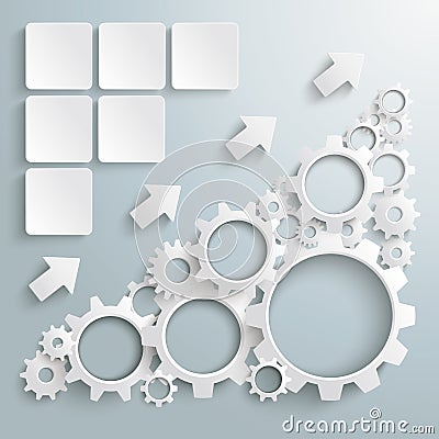 Big Machine White Gears Chart PiAd Vector Illustration