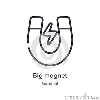 big magnet outline icon. isolated line vector illustration from general collection. editable thin stroke big magnet icon on white Vector Illustration