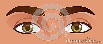 Big male eyes. Character face backdrop. Cartoon style. Vector Vector Illustration