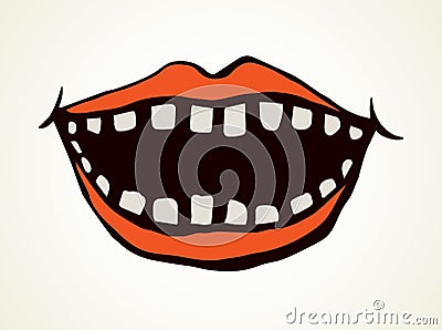 Open mouth with teeth. Vector drawing Vector Illustration