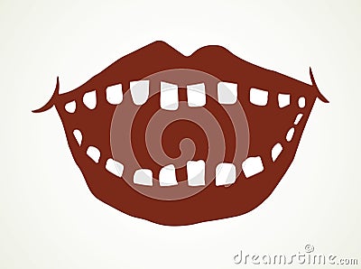 Open mouth with teeth. Vector drawing Vector Illustration