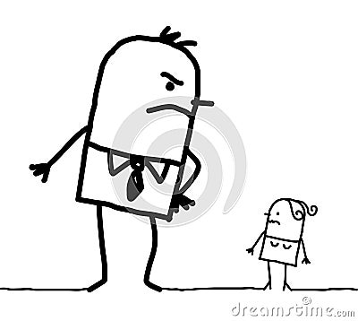 Big man & small woman Vector Illustration