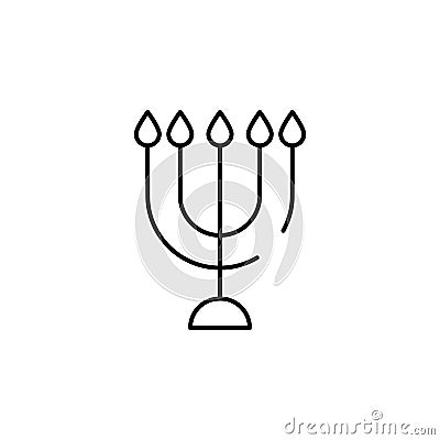 Big Menorah icon. Element of judaism for mobile concept and web apps iicon. Thin line icon for website design and development, app Stock Photo