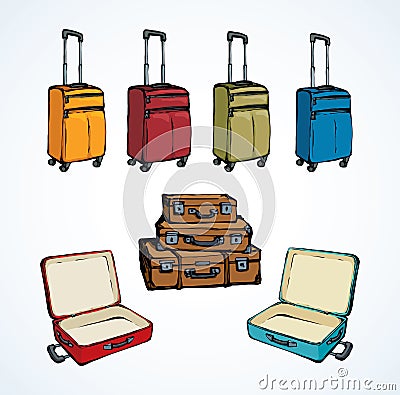 Suitcase. Vector drawing Vector Illustration