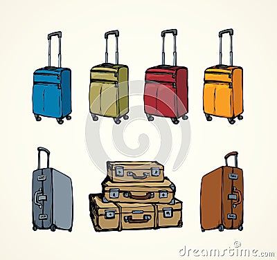 Suitcase. Vector drawing Vector Illustration