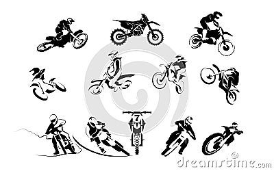 Big moto set 12x Vector Illustration