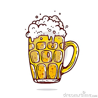 Big mug of beer Vector Illustration