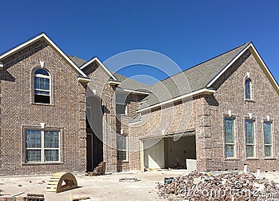 A big new two floors house under construction Stock Photo