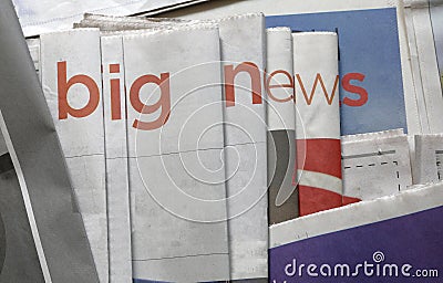 Big news on newspaper background Stock Photo