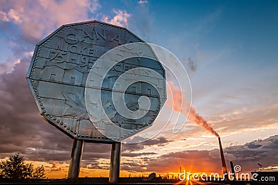 Big Nickel landmark in Sudbury, Ontario Stock Photo