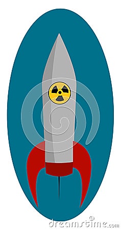 Big nuclear rocket, illustration, vector Vector Illustration