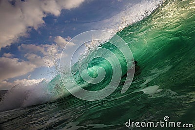 Big ocean wave in beautiful light Stock Photo