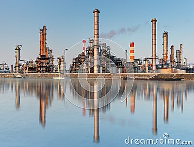 Big oil refinery of a sky background Stock Photo