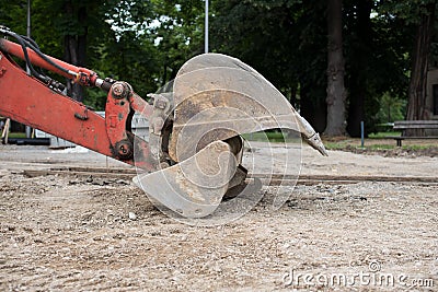 Big old metal power shovel, excavator. Construction machinery Stock Photo