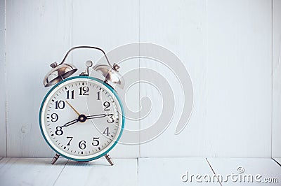 Big old vintage alarm clock Stock Photo
