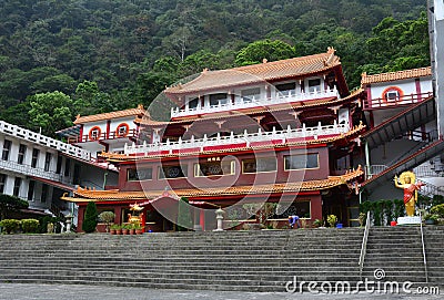 Big pagoda at forest in Hualien, Taiwan Editorial Stock Photo