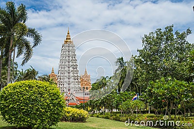 Big pagoda at Wat Yan Sang Wararam Woramahawihan Stock Photo