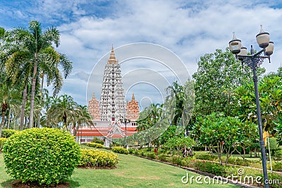 Big pagoda at Wat Yan Sang Wararam Woramahawihan Stock Photo