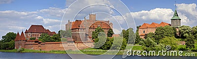 Big panoramic view an old medieval castle in Malbork - Poland Stock Photo