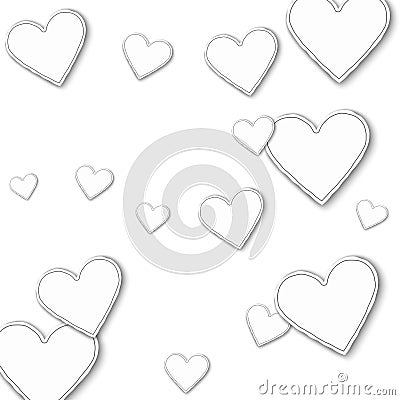 Big paper hearts. Vector Illustration