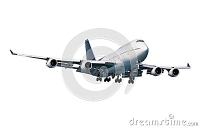 Big passenger aircraft on white Stock Photo