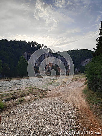 Big path betwen mountains Stock Photo