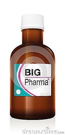 Big Pharma Medicine Bottle Vial Vector Illustration